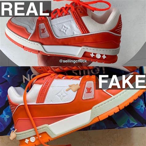 lv sneakers fake vs real|counterfeit louis vuitton.